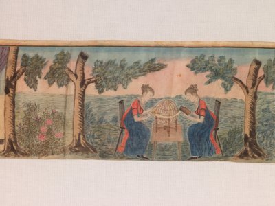 Detail aus einem Miniaturpanorama: Szenen aus einem Seminar für junge Damen um 1810-20 von American School