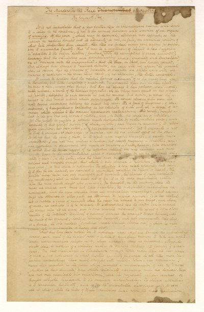 Erste Seite von Die Morde in der Rue Morgue von Edgar Allan Poe, 1841 von American School