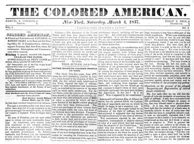 Titelseite von The Colored American, 4. März 1867 von American School