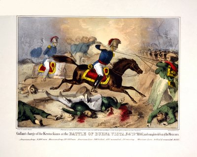 Galante Attacke der Kentuckianer in der Schlacht von Buena Vista, 23. Februar 1847 und vollständige Niederlage der Mexikaner von American School