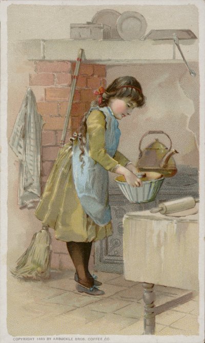 Mädchen backt in der Küche von American School