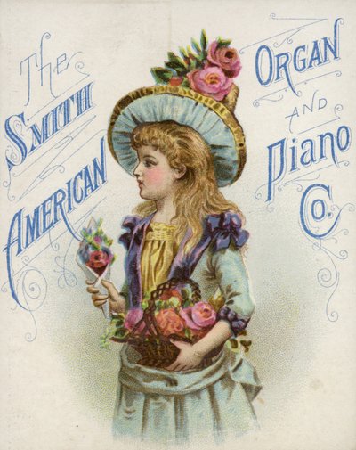 Mädchen mit Blumenkorb von American School