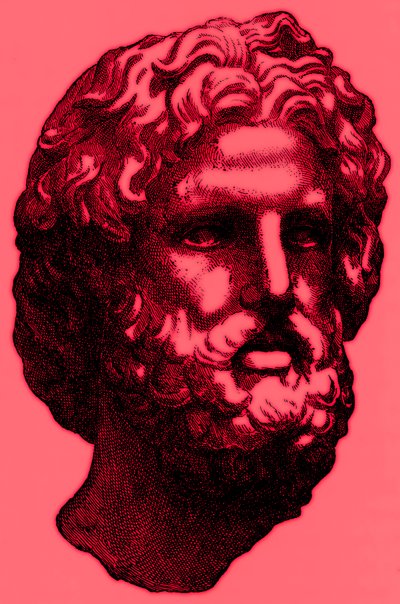 Kopf des Zeus, Illustration aus Geschichte Griechenlands von Victor Duruy, veröffentlicht 1890 von American School