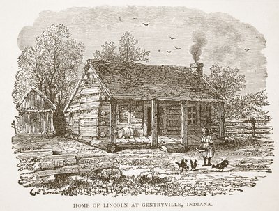 Heimat von Lincoln in Gentryville, Indiana, aus einem Buch veröffentlicht 1896 von American School