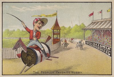 Pferderennen auf Baumwollspulen von American School