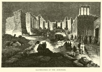 Beleuchtung der Akropolis von American School