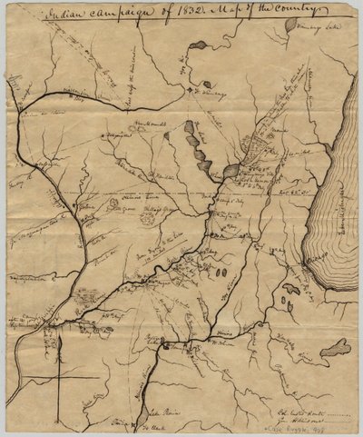 Indianerkampagne von 1832: Karte des Landes, 1832 von American School