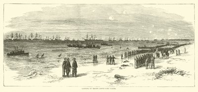 Landung der Truppen oberhalb von Fort Fisher, Januar 1865 von American School