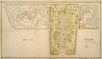 Karte des Garfield-Parks, Chicago, Illinois von American School
