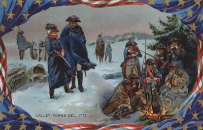 Gedenkkarte, Valley Forge, Dezember 1777 von American School