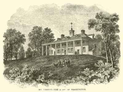Mount Vernon, das Zuhause von Washington (Gravur) von American School