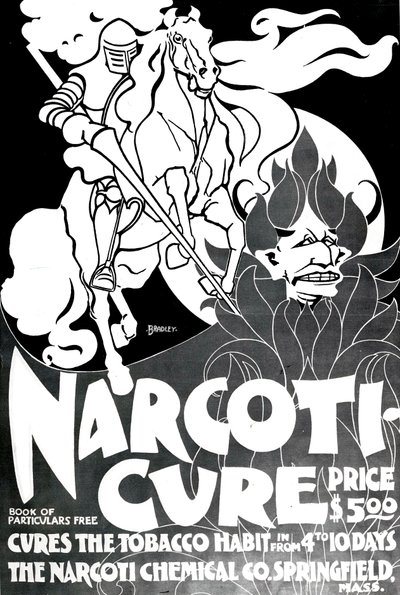 Narcotui-Cure, entworfen von William H. Bradley, 1895 von American School