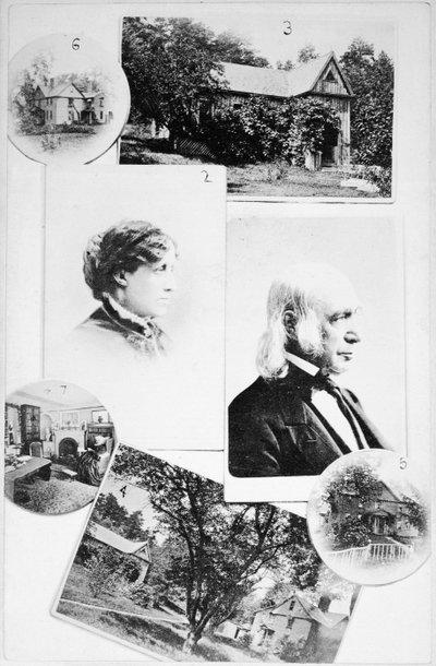 Bilder der Familie Alcott und ihres Hauses von American School