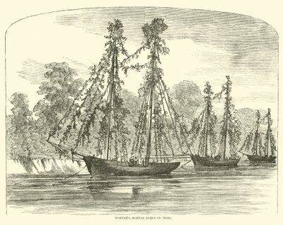 Porters Mörserflotte in Trim, Juni 1862 von American School