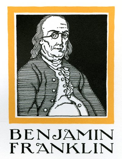 Porträt von Benjamin Franklin von American School