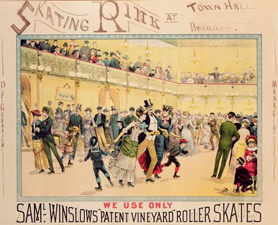 Plakat für die Eislaufbahn in der Brandon Town Hall, Utah von American School