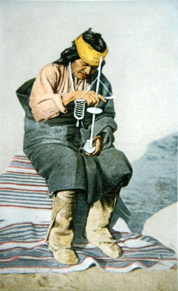Pueblo-Mann beim Bohren von Türkis, ca. 1905 von American School
