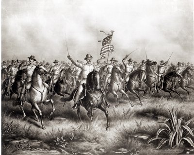 Rough Riders: Oberst Theodore Roosevelt, US-Kommandant am San Juan Hill, Santiago, Kuba, 1898 von American School