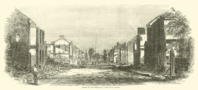 Ruinen von Chambersburg, die Hauptstraße, September 1864 von American School