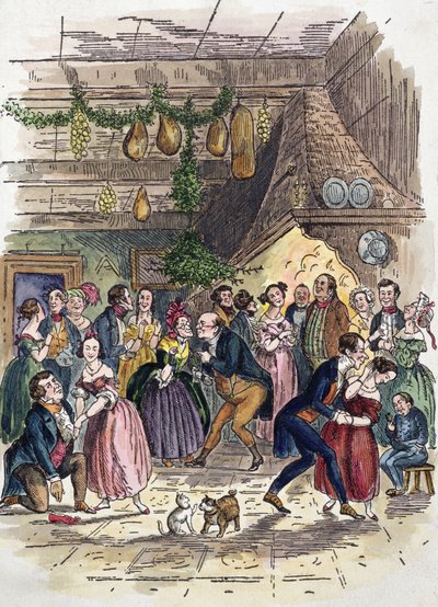 Szene aus A Christmas Carol, von Charles Dickens von American School