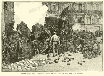 Szene aus der Kommune, die Barrikaden der Rue de Rennes von American School