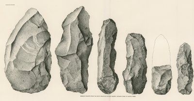 Serie von Abfällen aus dem South Mountain Rhyolite Steinbruch von American School