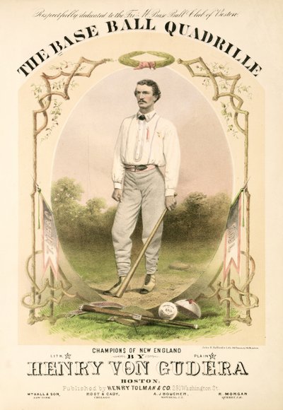 Notenblatt für The Base Ball Quadrille, geschrieben von Henry von Gudera und veröffentlicht von Henry Tolman & Co. von American School