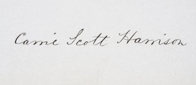 Unterschrift von Caroline Lavinia Scott Harrison von American School
