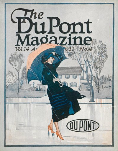 Etwas Neues in Sportbekleidung, Titelseite des DuPont Magazins, April 1921 von American School