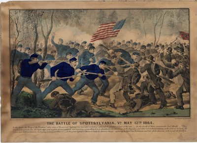 Die Schlacht von Spottsylvania, Va. 12. Mai 1864, veröffentlicht von Currier & Ives, ca. 1864 von American School