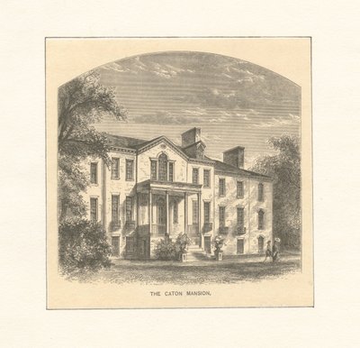 Das Caton-Herrenhaus, ca. 1870 (Stich) von American School