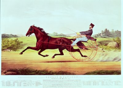 Das berühmte Pferd, George M. Patchen, der Champion der Rennbahn, graviert von Nathaniel Currier und James Merritt Ives, 1860 von American School