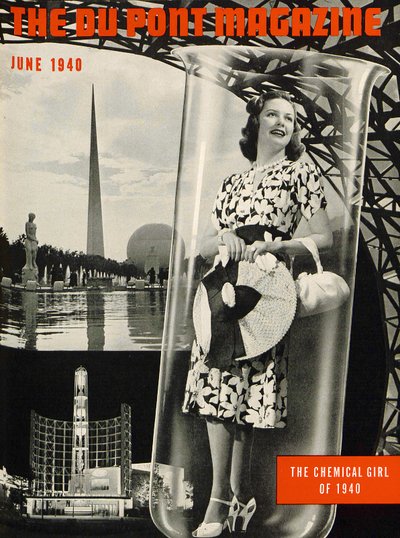 Das Chemie-Mädchen, Titelseite des DuPont Magazins, Juni 1940 von American School