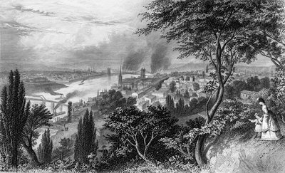 Die Stadt Cincinnati, Ohio, aus Picturesque America Volume II, gedruckt New York 1872 von American School