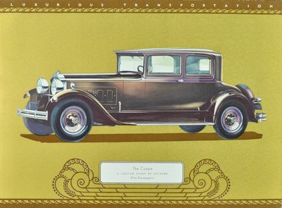Das Coupé, ein Custom Eight von Packard, veröffentlicht 1930 von American School