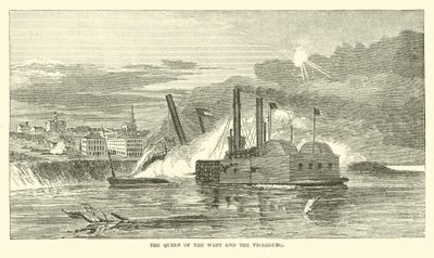 Die Queen of the West und die Vicksburg, Februar 1863 von American School