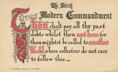 Das sechste moderne Gebot (Farblithografie) von American School