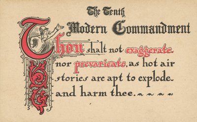Das zehnte moderne Gebot (Farblithografie) von American School