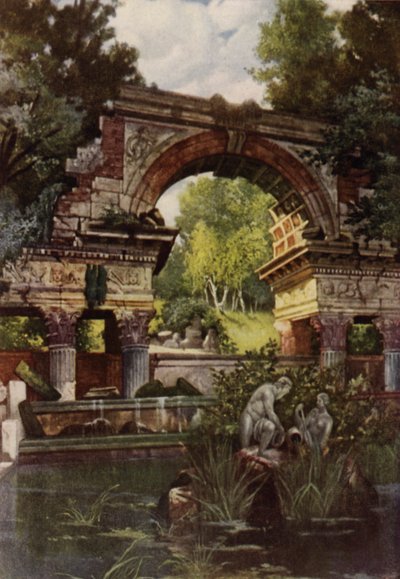 Die Gärten von Schönbrunn (Farblithografie) von American School