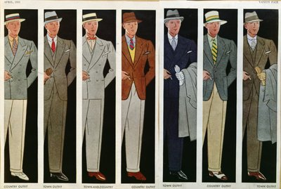 Stadt- und Landoutfits, aus Vanity Fair, April 1931 von American School