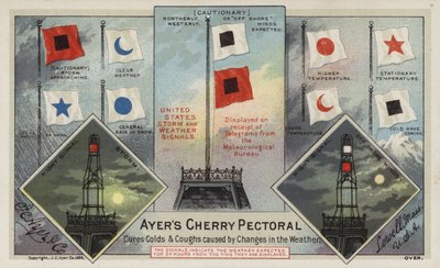 Sturm- und Wettersignale der Vereinigten Staaten (Chromolithografie) von American School