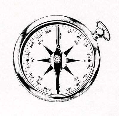 Vintage-Illustration eines Kompasses von American School