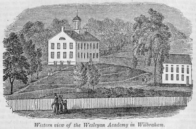 Westansicht der Wesleyan Academy in Wilbraham, aus 
