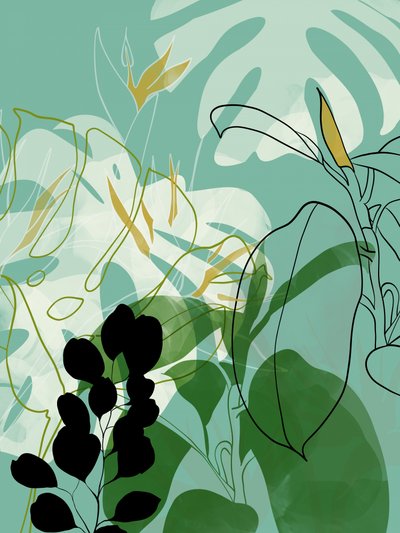 Blätter Linie Boho2 von Ana Rut Bre