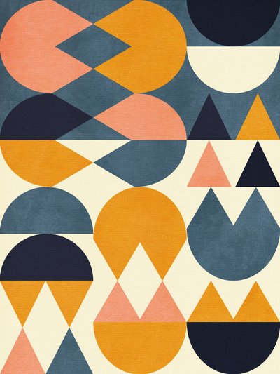 Regenbogen Plus Formen Blau Senf 6 von Ana Rut Bre