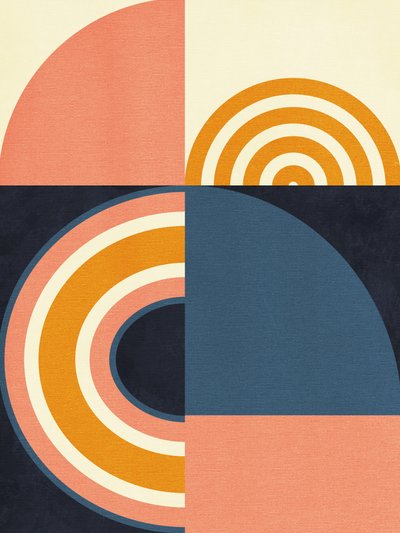 Regenbogen Plus Formen Blau Senf 9 von Ana Rut Bre