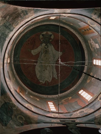 Jehova. Kuppelmalerei in der Erzengel-Michael-Kathedrale des Moskauer Kremls, 1652-1666 von Ancient Russian frescos
