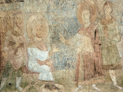 Heiliger Georg vor dem Kaiser Diokletian von Ancient Russian frescos