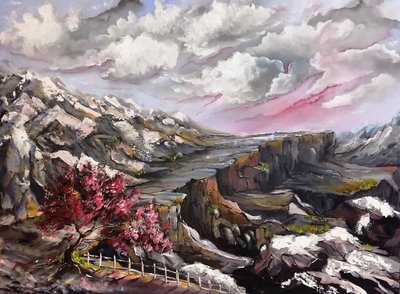 Lebhafte Berglandschaft von Anda Bieza