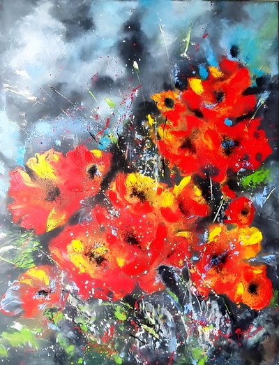 Lebendige Rote Mohnblumen von Anda Bieza